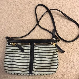 fossil crossbody mint and black envelope purse